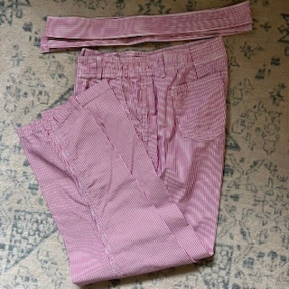Liz Claiborne Pink Striped Cropped Pants - Picture 1 of 8